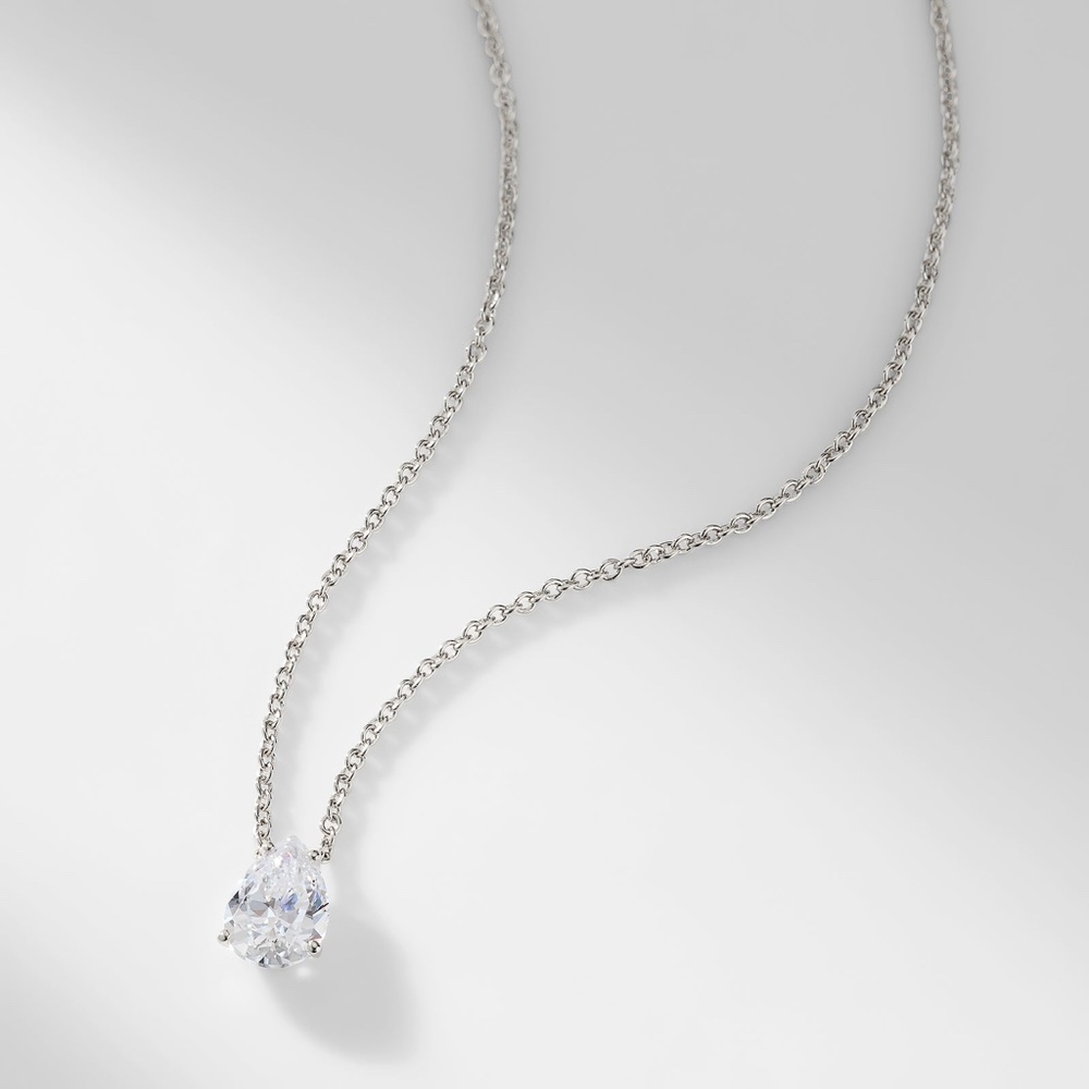 NADRI MODERN LOVE LARGE PEAR CZ NECKLACE